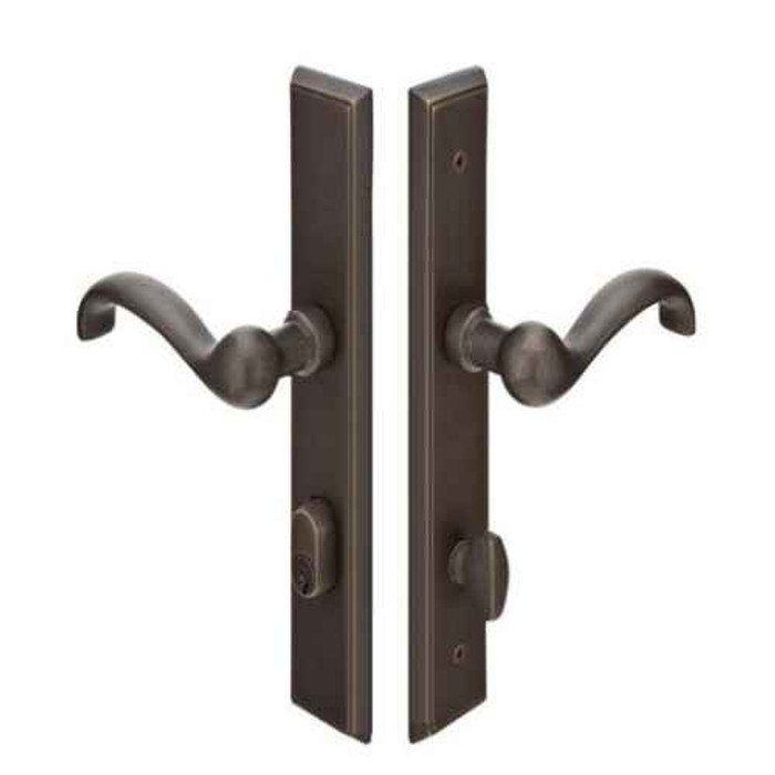 Emtek Emtek 1151 Multi Point Lock Trim (Door Config #1) - Sandcast Bronze Plates, Rectangular Style (1.5" x 11"), Keyed with American Cylinder Hub BELOW Handle EMTEK-1151
