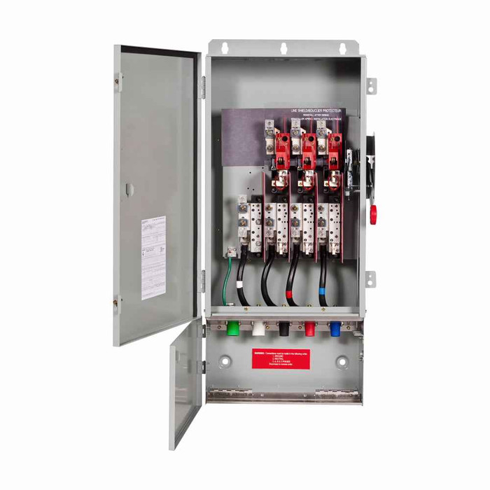 Eaton DH363NRKLP Quick Connect Safety Switch, Heavy Duty, Single-Throw, 100A, 600V,3P, Fusible with solid neutral, Series K, NEMA 3R, Posi-Lok