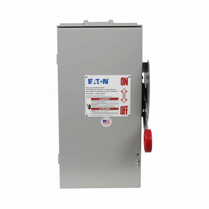 Eaton DH362URKLLV Custom single-throw non-fused safety switch, Single-throw, 60A, NEMA 3R, Painted galvanized steel, Class H fuses, Non-fusible, Three-pole, Three-wire, K-Series