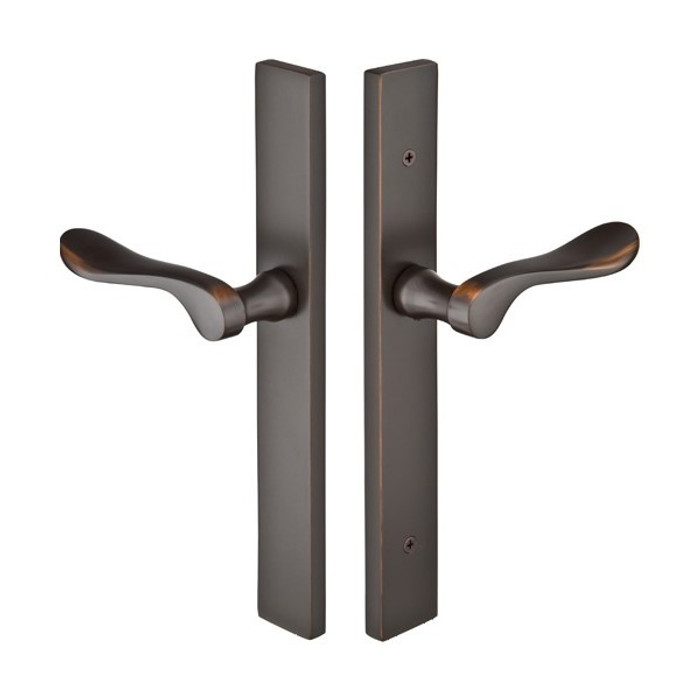 Emtek 11A5 Multi Point Lock Trim (Door Config #1) - Brass Plates, Modern Style (1.5" x 11"), Dummy Pair