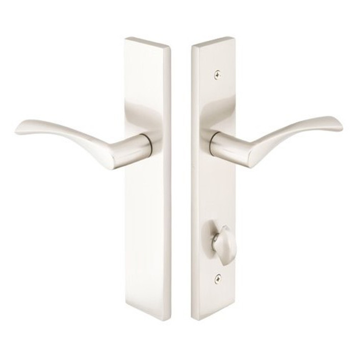 Emtek 11B3 Multi Point Lock Trim (Door Config #1) - Brass Plates, Modern Style (2" x 10"), Non-Keyed American Style Thumbturn Inside
