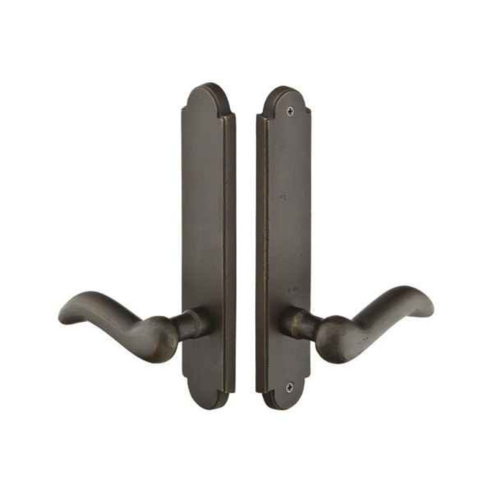 Emtek Emtek 1222 Multi Point Lock Trim (Door Config #2) - Sandcast Bronze Plates, Arched Style (2" x 10"), Non-Keyed Passage EMTEK-1222