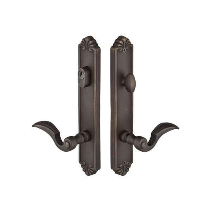 Emtek Emtek 1241 Multi Point Lock Trim (Door Config #2) - Lost Wax Cast Bronze Plates, Tuscany Style (2" x 10.5"), Keyed with American Cylinder Hub ABOVE Handle EMTEK-1241