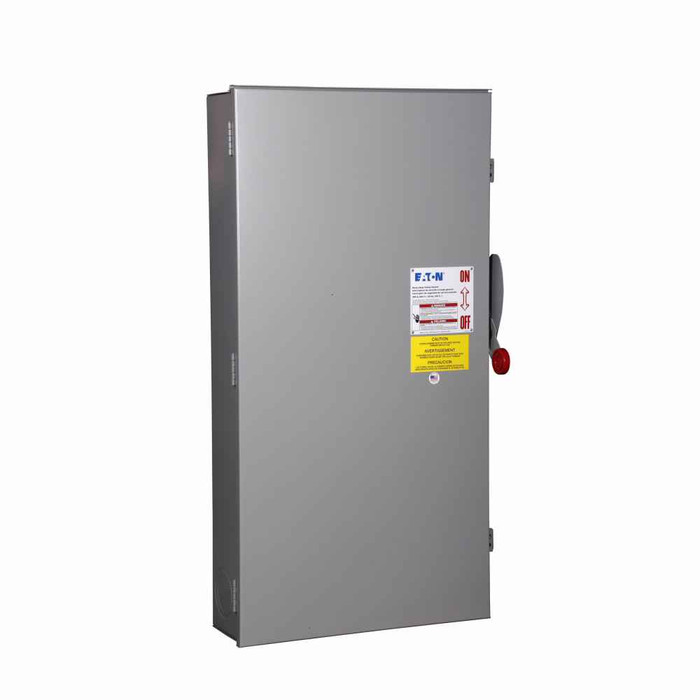 Eaton DH365URKV-00LL Custom single-throw non-fused safety switch, Single-throw, 400A, NEMA 3R, Painted galvanized steel, Class H fuses, Non-fusible, Three-pole, Three-wire, K-Series, Enhanced visible blade, Line & load lab