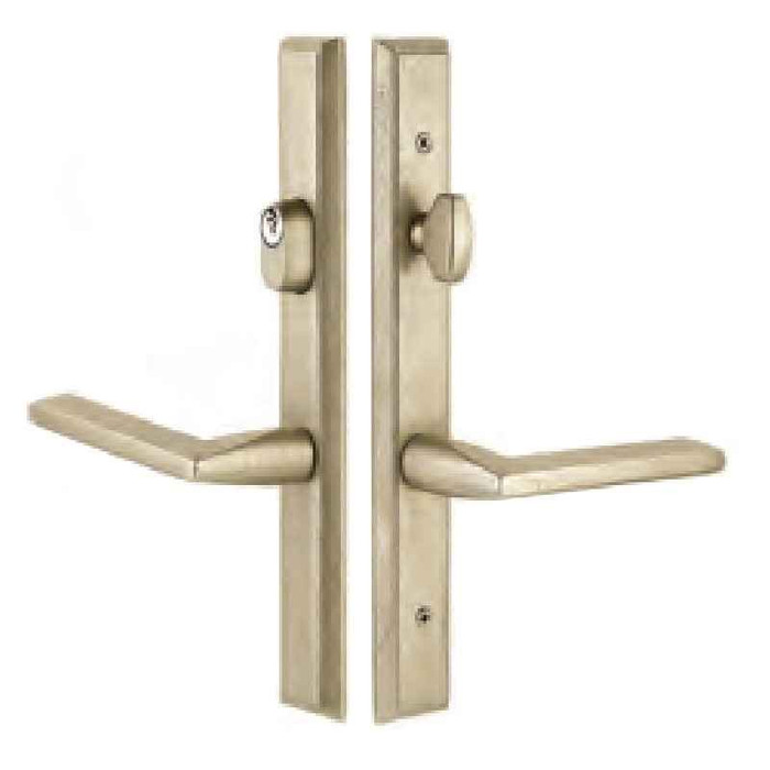 Emtek Emtek 1251 Multi Point Lock Trim (Door Config #2) - Sandcast Bronze Plates, Rectangular Style (1.5" x 11"), Keyed with American Cylinder Hub ABOVE Handle EMTEK-1251