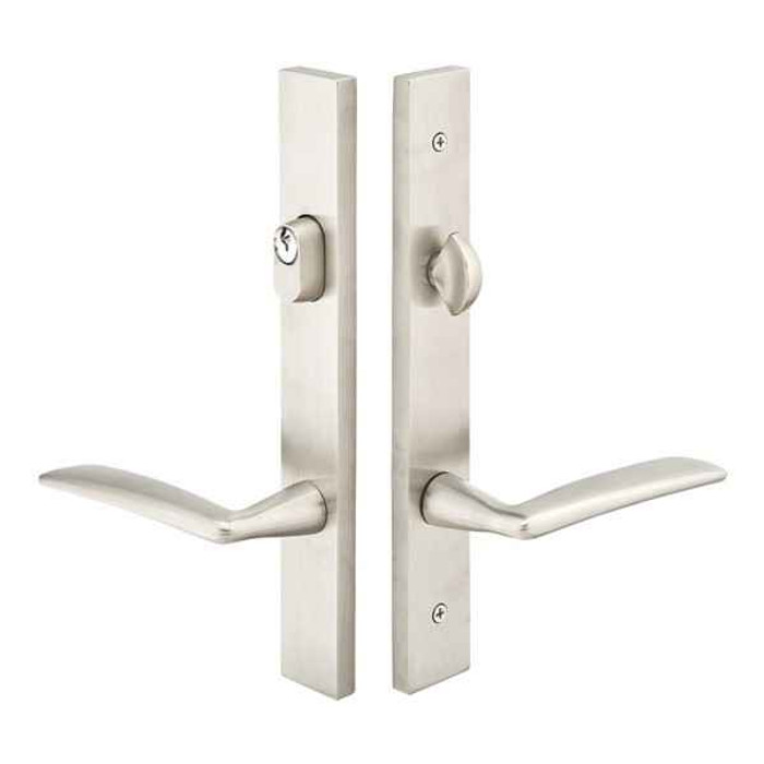 Emtek Emtek 12A1 Multi Point Lock Trim (Door Config #2) - Stainless Steel Plates, Modern Style (1.5" x 11"), Keyed with American Cylinder Hub ABOVE Handle EMTEK-12A1-SS