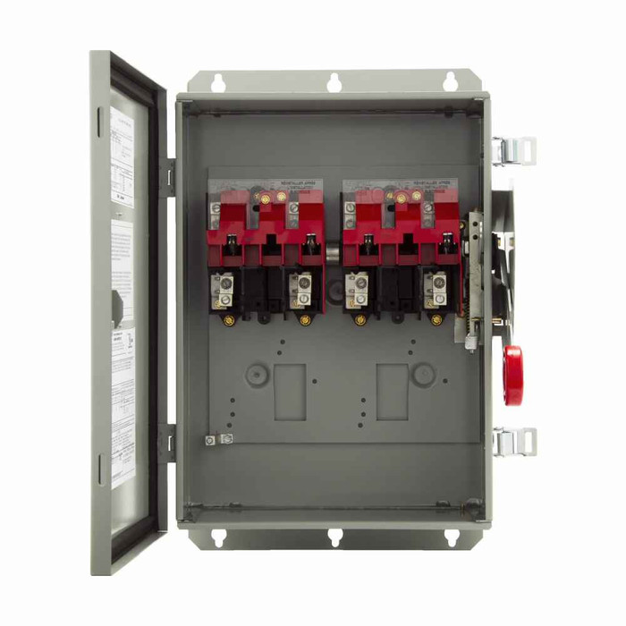 Eaton DH461UDK Heavy duty single-throw non-fused safety switch, Single-throw, 30A, NEMA 12, Painted galvanized steel, , Non-fusible, Four-pole, Four-wire, 10 at 240 Vac TD 1 Ph, 20 at 480 Vac TD 1 Ph, 25 at 600 Vac TD 1 Ph Eaton DH461UDK Heavy duty single-throw non-fused safety switch, Single-throw, 30A, NEMA 12, Painted galvanized steel, , Non-fusible, Four-pole, Four-wire, 10 at 240 Vac TD 1 Ph, 20 at 480 Vac TD 1 Ph, 25 at 600 Vac TD 1 Ph