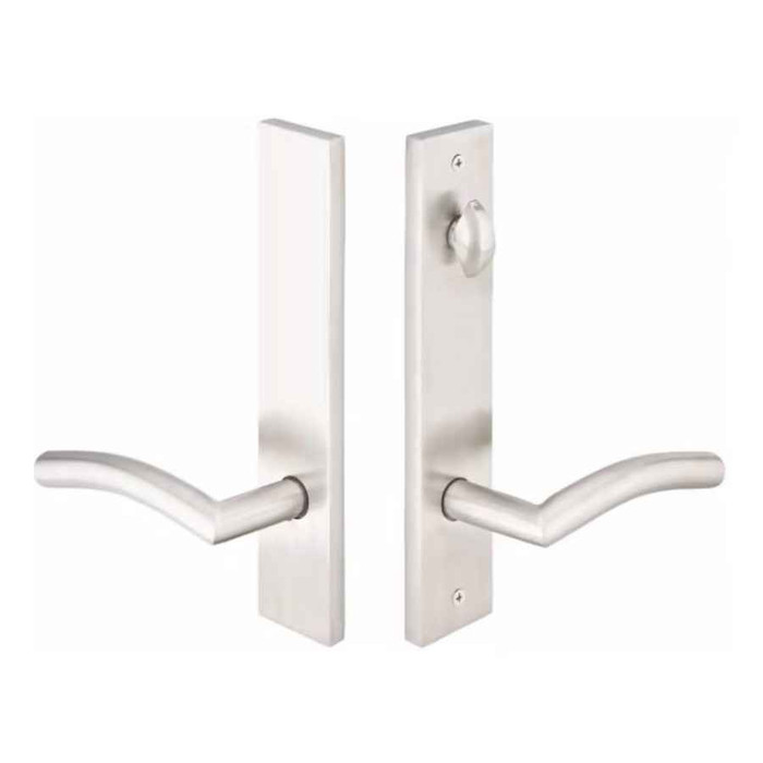 Emtek Emtek 12B3 Multi Point Lock Trim (Door Config #2) - Stainless Steel Plates, Modern Style (2" x 10"), Non-Keyed American Style Thumbturn Inside EMTEK-12B3-SS