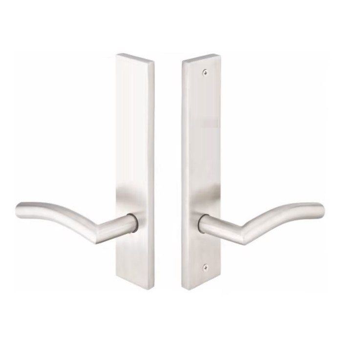 Emtek 12B5 Multi Point Lock Trim (Door Config #2) - Stainless Steel Plates, Modern Style (2" x 10"), Dummy Pair