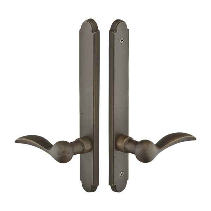 Emtek Emtek 1312 Multi Point Lock Trim (Door Config #3) - Sandcast Bronze Plates, Arched Style (1.5" x 11"), Non-Keyed Passage EMTEK-1312