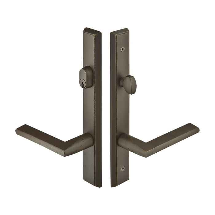 Emtek Emtek 1351 Multi Point Lock Trim (Door Config #3) - Sandcast Bronze Plates, Rectangular Style (1.5" x 11"), Keyed with American Cylinder Hub ABOVE Handle EMTEK-1351