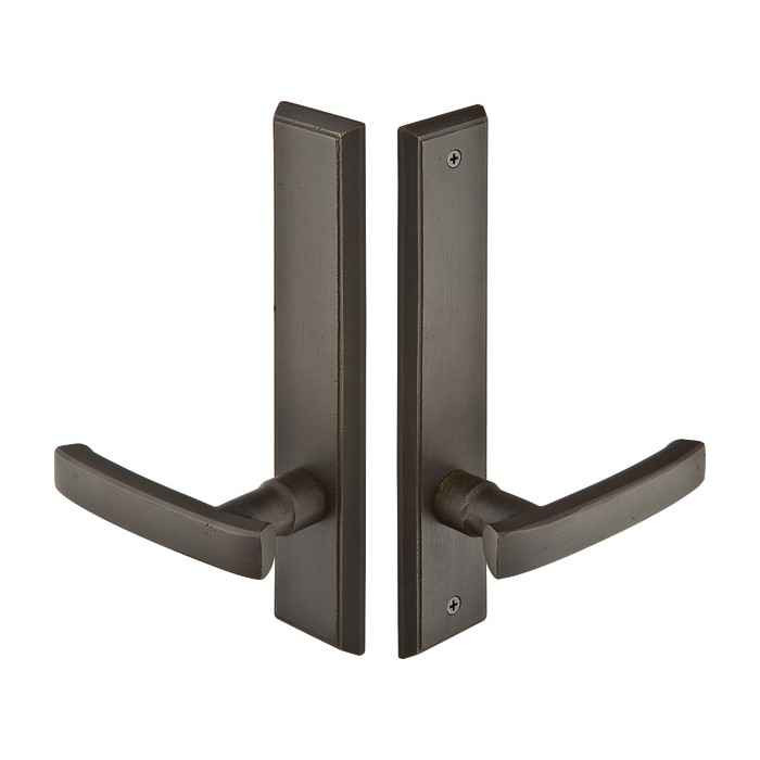 Emtek Emtek 1362 Multi Point Lock Trim (Door Config #3) - Sandcast Bronze Plates, Rectangular Style (2" x 10"), Non-Keyed Passage EMTEK-1362