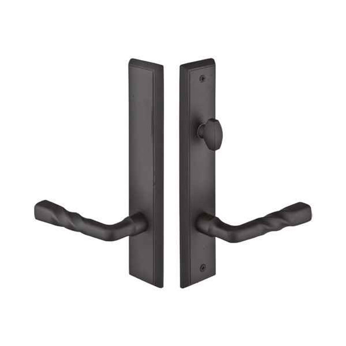 Emtek Emtek 1363 Multi Point Lock Trim (Door Config #3) - Sandcast Bronze Plates, Rectangular Style (2" x 10"), Non-Keyed American Style Thumbturn Inside EMTEK-1363