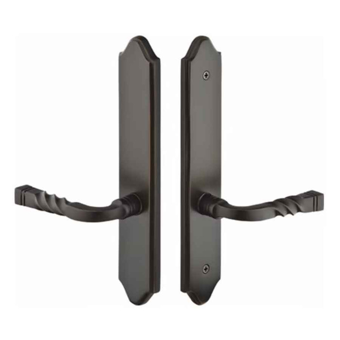 Emtek Emtek 1382 Multi Point Lock Trim (Door Config #3) - Brass Plates, Concord Style (2" x 10.5"), Non-Keyed Passage EMTEK-1382