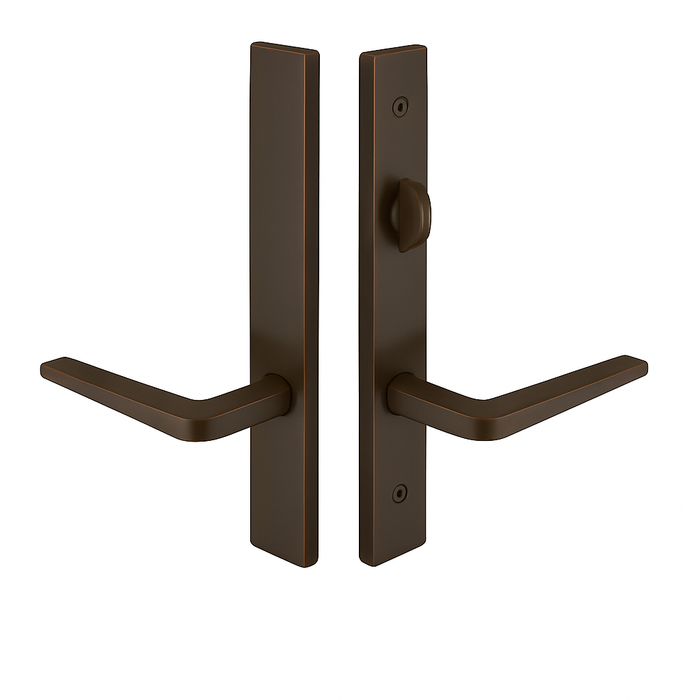 Emtek 13A3 Multi Point Lock Trim (Door Config #3) - Brass Plates, Modern Style (1.5" x 11"), Non-Keyed American Style Thumbturn Inside