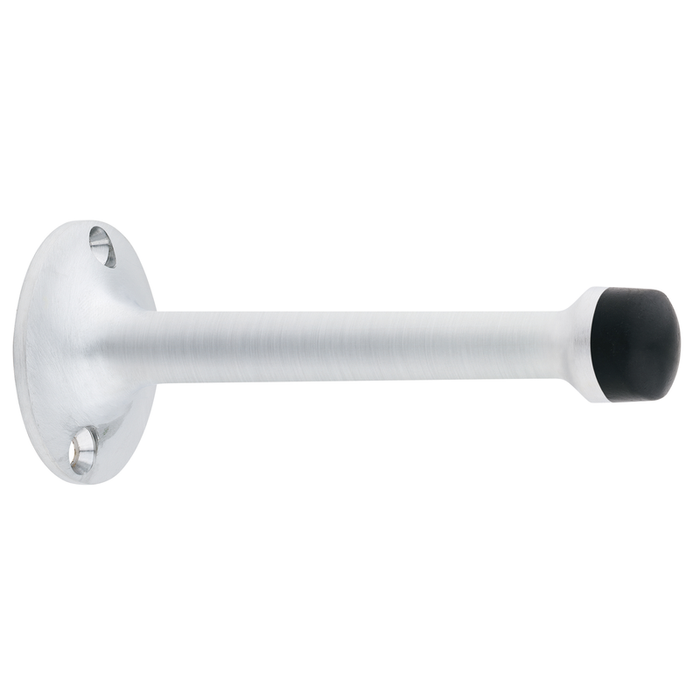 Ives WS65 cast aluminum wall stop with replaceable rubber bumper, 673 Aluminum Clear Coat finish, side view