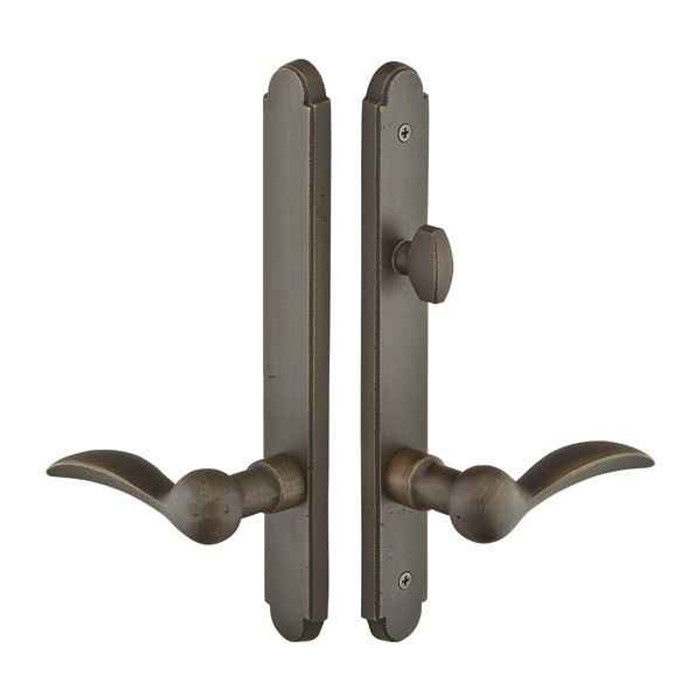 Emtek Emtek 1413 Multi Point Lock Trim (Door Config #4) - Sandcast Bronze Plates, Arched Style (1.5" x 11"), Non-Keyed American Style Thumbturn Inside EMTEK-1413