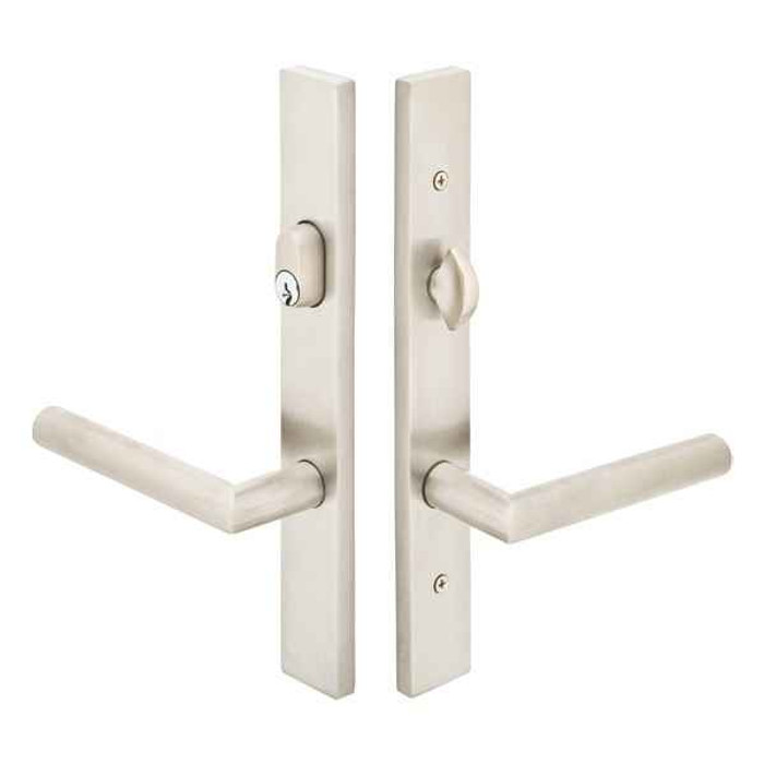 Emtek Emtek 14A1 Multi Point Lock Trim (Door Config #4) - Stainless Steel Plates, Modern Style (1.5" x 11"), Keyed with American Cylinder Hub ABOVE Handle EMTEK-14A1-SS