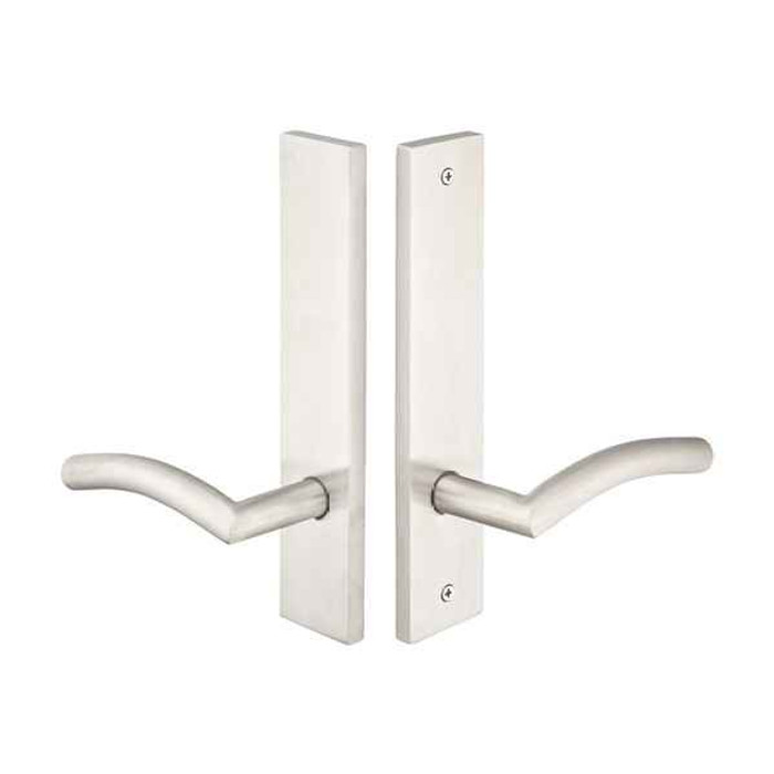 Emtek Emtek 14B4 Multi Point Lock Trim (Door Config #4) - Stainless Steel Plates, Modern Style (2" x 10"), Non-Keyed Fixed Handle Outside, Operating Handle Inside (for Semi-Active Door) EMTEK-14B4-SS