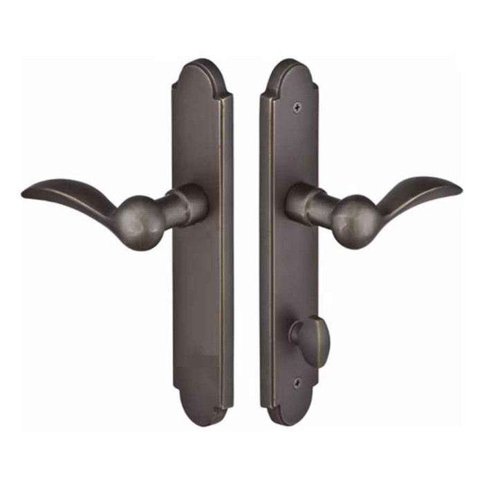 Emtek Emtek 1523 Multi Point Lock Trim (Door Config #5) - Sandcast Bronze Plates, Arched Style (2" x 10"), Non-Keyed American Style Thumbturn Inside EMTEK-1523