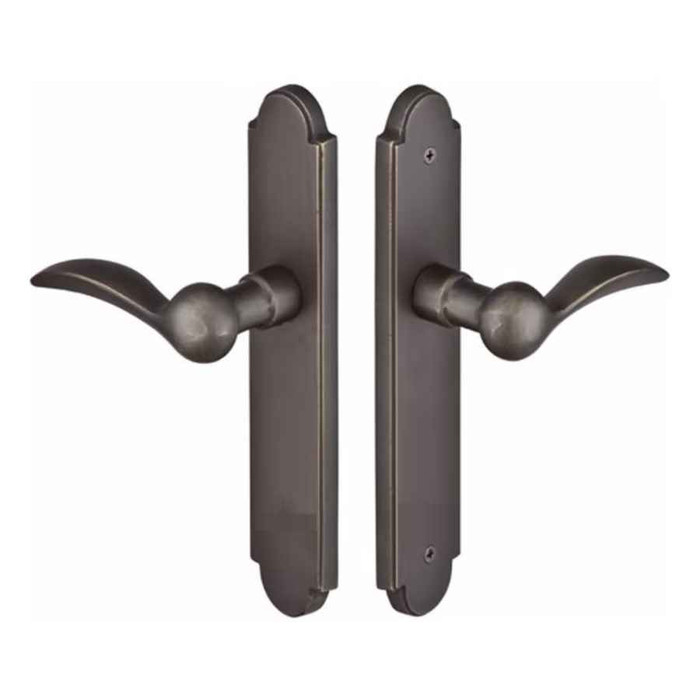 Emtek Emtek 1525 Multi Point Lock Trim (Door Config #5) - Sandcast Bronze Plates, Arched Style (2" x 10"), Dummy Pair EMTEK-1525