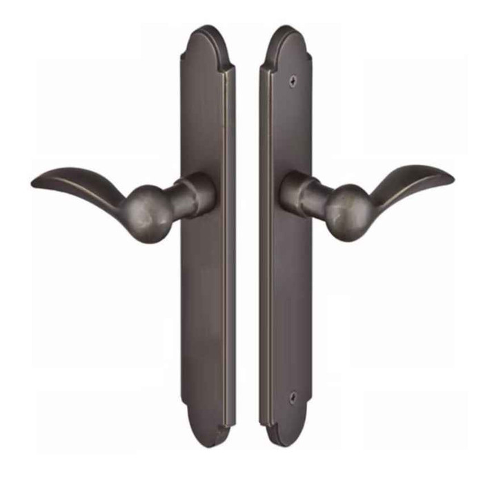Emtek Emtek 1612 Multi Point Lock Trim (Door Config #6) - Sandcast Bronze Plates, Arched Style (1.5" x 11"), Non-Keyed Passage EMTEK-1612
