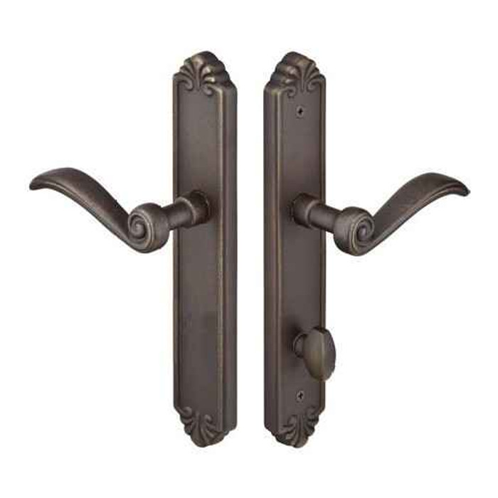 Emtek Emtek 1643 Multi Point Lock Trim (Door Config #6) - Lost Wax Cast Bronze Plates, Tuscany Style (2" x 10.5"), Non-Keyed American Style Thumbturn Inside EMTEK-1643