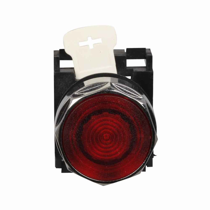 Eaton E22H2X11 E22 pushbutton, Non-metallic Assembled Indicating Light, Heavy-Duty, Standard actuator, Black, Incandescent, Transformer, NEMA 3, 3R, 4, 4X, 12, 13, 6 Vac, #755, Red, Plastic, 22.5 mm, 120 V at 60 Hz, 110 V at 50 Hz