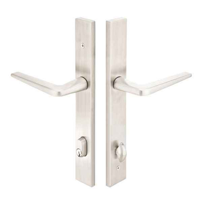 Emtek Emtek 16A1 Multi Point Lock Trim (Door Config #6) - Stainless Steel Plates, Modern Style (1.5" x 11"), Keyed with American Cylinder Hub BELOW Handle EMTEK-16A1-SS