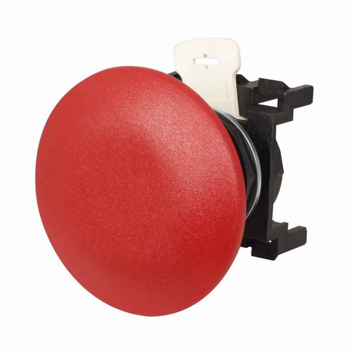 Eaton E22JPLB2B E22 pushbutton, E22 Pushbutton, 22.5 mm, Non-Metallic Heavy-Duty, 50 mm, NEMA 3, 3R, 4, 4X, 12, 13, Non-illuminated, Maintained, two-position push-pull, Red actuator, Jumbo mushroom , Plastic, No light unit, 1NC, Black bezel