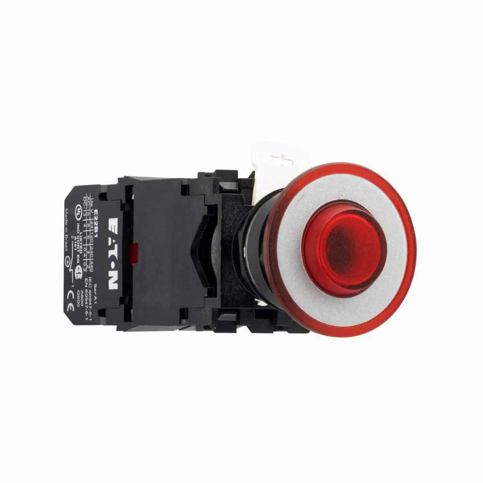 Eaton E22GD2 22.5 mm Non-metallic Heavy-Duty Actuator Push-Pull Operator,Standard Actuator,Red,Chrome Beze,Plastic,Illuminated,No light unit,Two-position,Maintained push and pull,E22 Series
