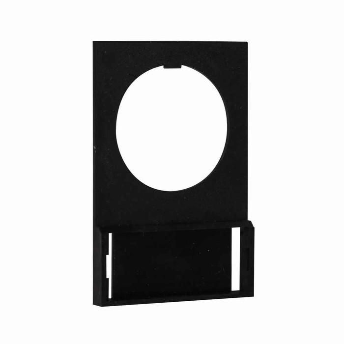 Eaton E22ND E22 pushbutton legend plate carrier, 22.5 mm, Non-metallic Heavy-Duty, NEMA 4, 4X, 12, 13, Black field, NONE