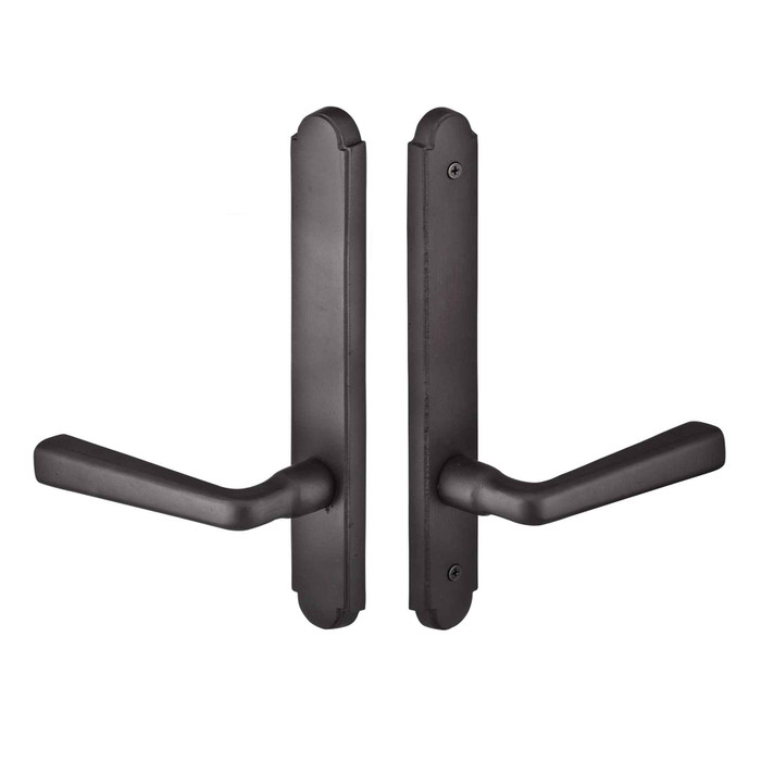 Emtek Emtek 1814 Multi Point Lock Trim (Door Config #8) - Sandcast Bronze Plates, Arched Style (1.5" x 11"), Non-Keyed Fixed Handle Outside, Operating Handle Inside (for Semi-Active Door) EMTEK-1814