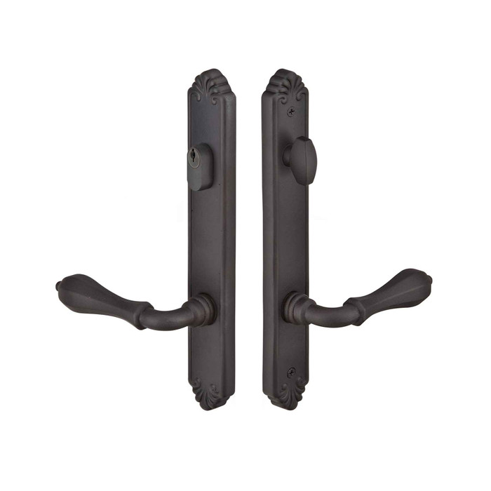 Emtek Emtek 1831 Multi Point Lock Trim (Door Config #8) - Lost Wax Cast Bronze Plates, Tuscany Style (1.5" x 11-1/8"), Keyed with American Cylinder Hub ABOVE Handle EMTEK-1831