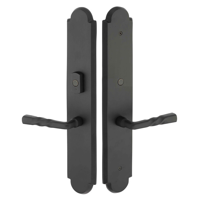 Emtek Emtek 1L1A22 Multi Point Lock Trim (Large Multi Point Entry Set) - Sandcast Bronze Plates, Arched Style (3" x 17.5"), Non-Keyed Passage EMTEK-1L1A22