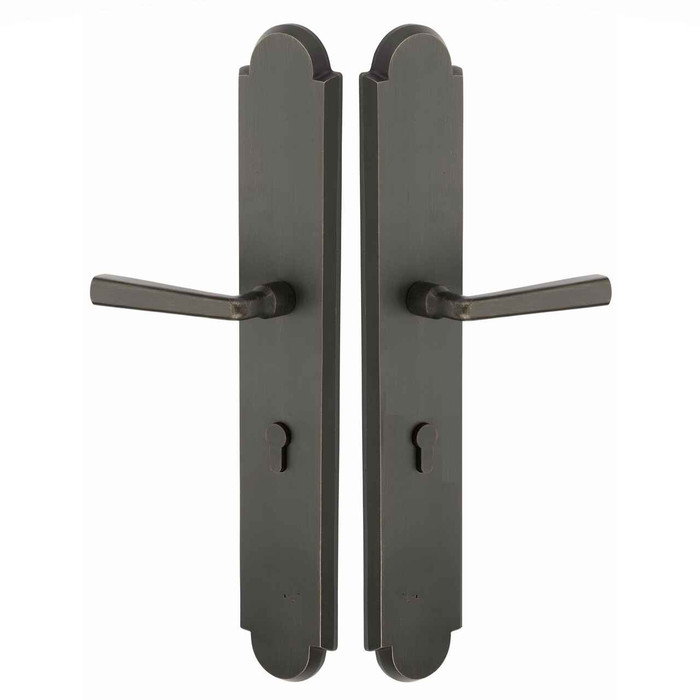 Emtek Emtek 1L1A52 Multi Point Lock Trim (Large Multi Point Entry Set) - Sandcast Bronze Plates, Arched Style (3" x 17.5"), Non-Keyed Passage EMTEK-1L1A52