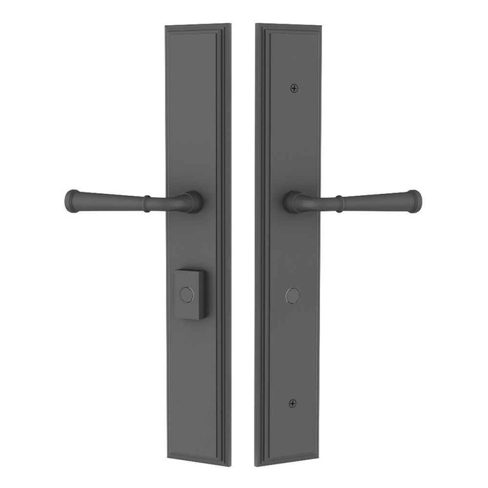 Emtek Emtek 1L1M12 Multi Point Lock Trim (Large Multi Point Entry Set) - Brass Plates, Melrose Style (2.9" x 17.5"), Non-Keyed Passage EMTEK-1L1M12