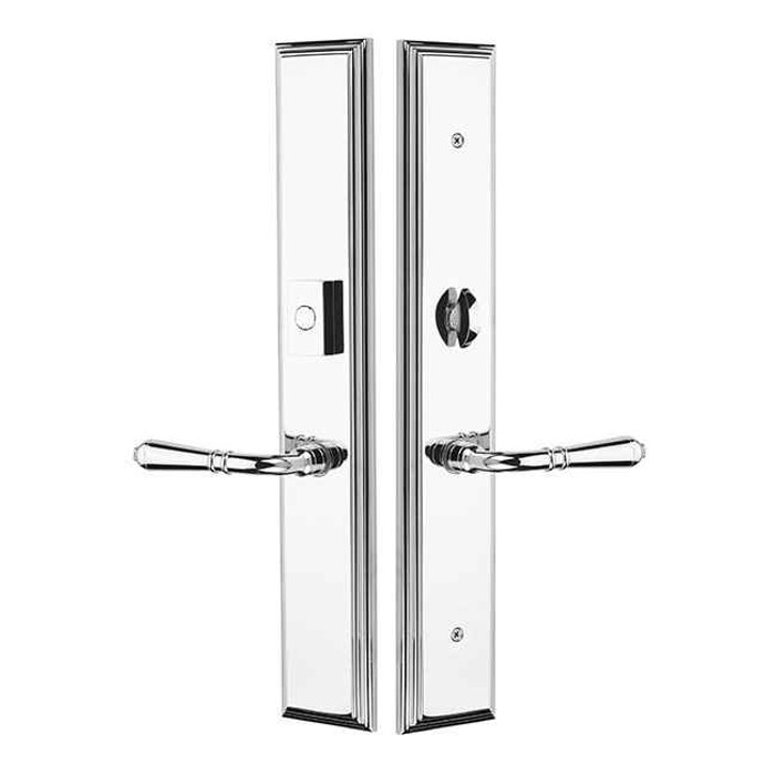 Emtek Emtek 1L1M23 Multi Point Lock Trim (Large Multi Point Entry Set) - Brass Plates, Melrose Style (2.9" x 17.5"), Non-Keyed American Style Thumbturn Inside EMTEK-1L1M23