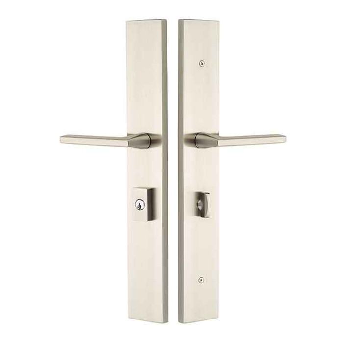 Emtek Emtek 1L1R11 Multi Point Lock Trim (Large Multi Point Entry Set) - Brass Plates, Modern Rectangular Style (2.5" x 17.5"), Keyed with American Cylinder Hub BELOW Handle EMTEK-1L1R11