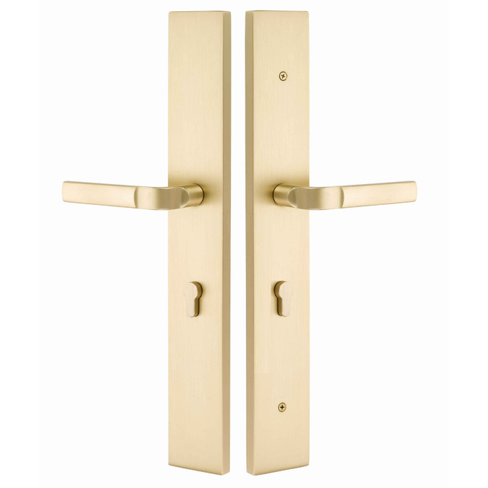 Emtek Emtek 1L1R55 Multi Point Lock Trim (Large Multi Point Entry Set) - Brass Plates, Modern Rectangular Style (2.9" x 17.5"), Dummy Pair EMTEK-1L1R55