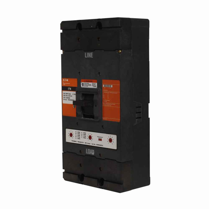 Eaton E2M3800TMW E2 mining molded case circuit breaker trip unit, M-frame, E2M, Interchangeable magnetic only trip, 3000-6000A, Three-pole, 800A, 250 Vdc, 65 kAIC at 240 Vac, 35 kAIC at 480 Vac, 25 kAIC at 600 Vac, 22 kAIC at 250 Vdc, Mining