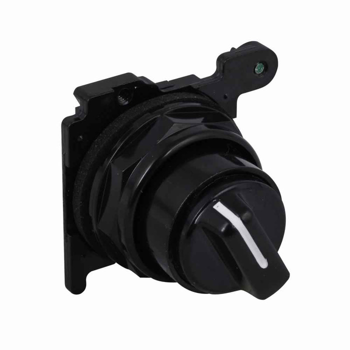 Eaton E34VFBK1-X1K3X E34 pushbutton, E34, 30.5 mm, Corrosion Resistant, Thrust washer, Cam 1, 60° throw, NEMA 3, 3R, 4, 4X, 12, 13, Non-illuminated, Two-position, Knob, Black actuator