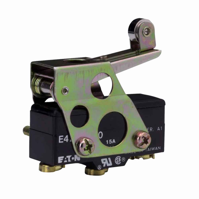 Eaton E47BMS40 E47 Precision Limit Switch, Basic, Adj. Roller, Mineral Filled Phenolic enclosure, 15A max AC, 15A max DC, SPDT, 15A at 125Vac / 15A at 14Vdc, Screw Terminals