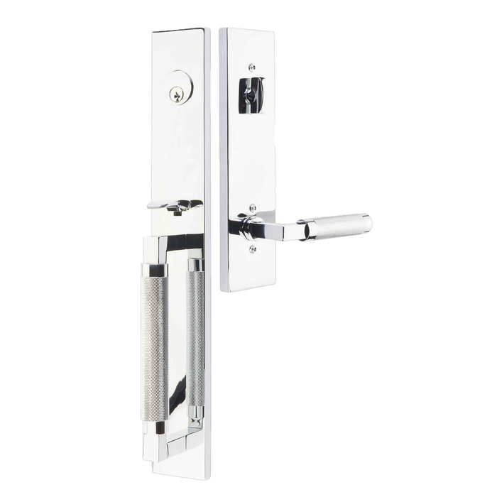 Emtek 4219 Hercules Knurled Full Length Single Cylinder Entrance Handleset - Brass Tubular