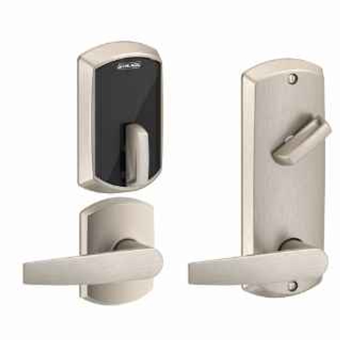 Schlage Residential Schlage Residential FE410F - Control Smart Interconnected Lock UL Listed with Greenwich Trim and Jupiter Lever with 5-1/2" Bore Spacing SCR-FE410-GRW-JUP