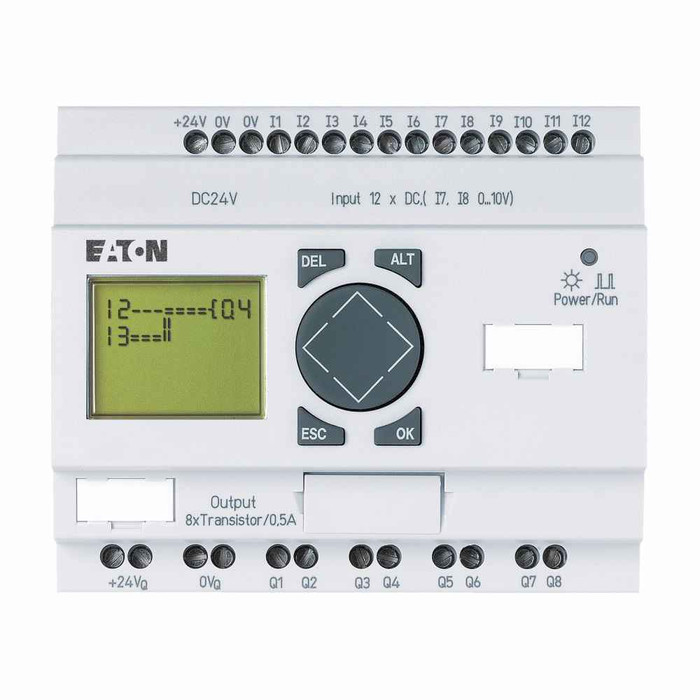 Eaton EASY719-AC-RCX easy Programmable Relays, 700 Series, 110-240 Vdc, 12 digital inputs, 6 relay outputs, Includes clock, optional 4 analog inputs