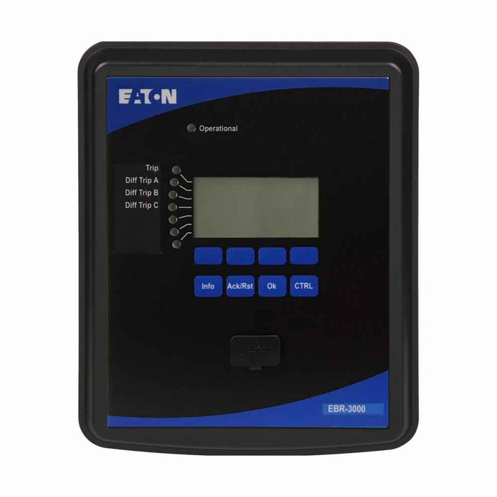 Eaton EBR-3000-2B0EB1 Eaton, Bus differential relay, EBR-3000, 40-250 Vac, 19-300 Vdc,Profibus-DP (RS485 / D-SUB interface), 40-250 Vac, 19-300 Vdc, 8, 6,Feeder19-300Vdc, 40-250Vac, 10 W / 17 VA, 5 A ac / dc, 50/60 Hz, Projection panel mount, -20° to