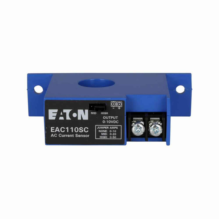Eaton EAC110SC Current watch series Transducer, Current Sensor, UL94 V0 Flammability Rated Plastic enclosure, Measure up to 50A max AC, Screw Terminals, 0.25% FS accuracy