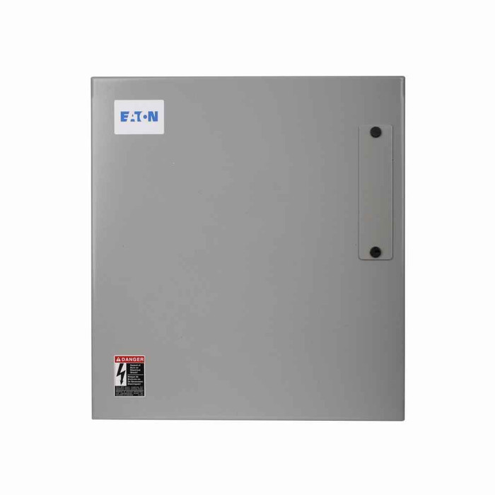 Eaton ECL03C8A9A-S3 CN35 electrically held lighting contactor, HAND/OFF/AUTO selector switch, 30 A, 110 V/50 Hz, 120 V/60 Hz, 30 A, NEMA 12, Painted steel, 45 mm, Nine-pole, Electrically held, A202 Series, Non-combination electrically held