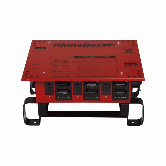 Eaton RB3001A RhinoBox power distribution unit, 50A, Weatherproof, NEMA 3R, DPLX AutoRes, Red, Cold-rolled 18 gauge steel, 120/240V